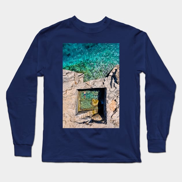 Swimming in an ancient fish tank Long Sleeve T-Shirt by Cretense72